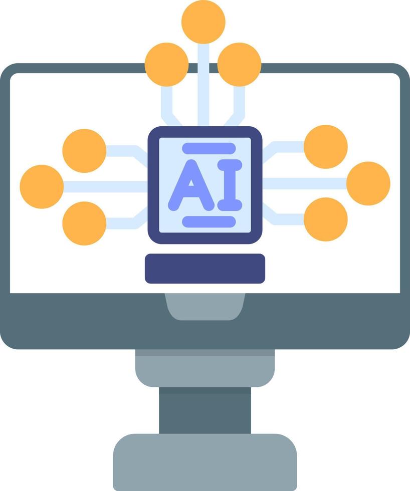 design de ícone criativo de inteligência artificial vetor