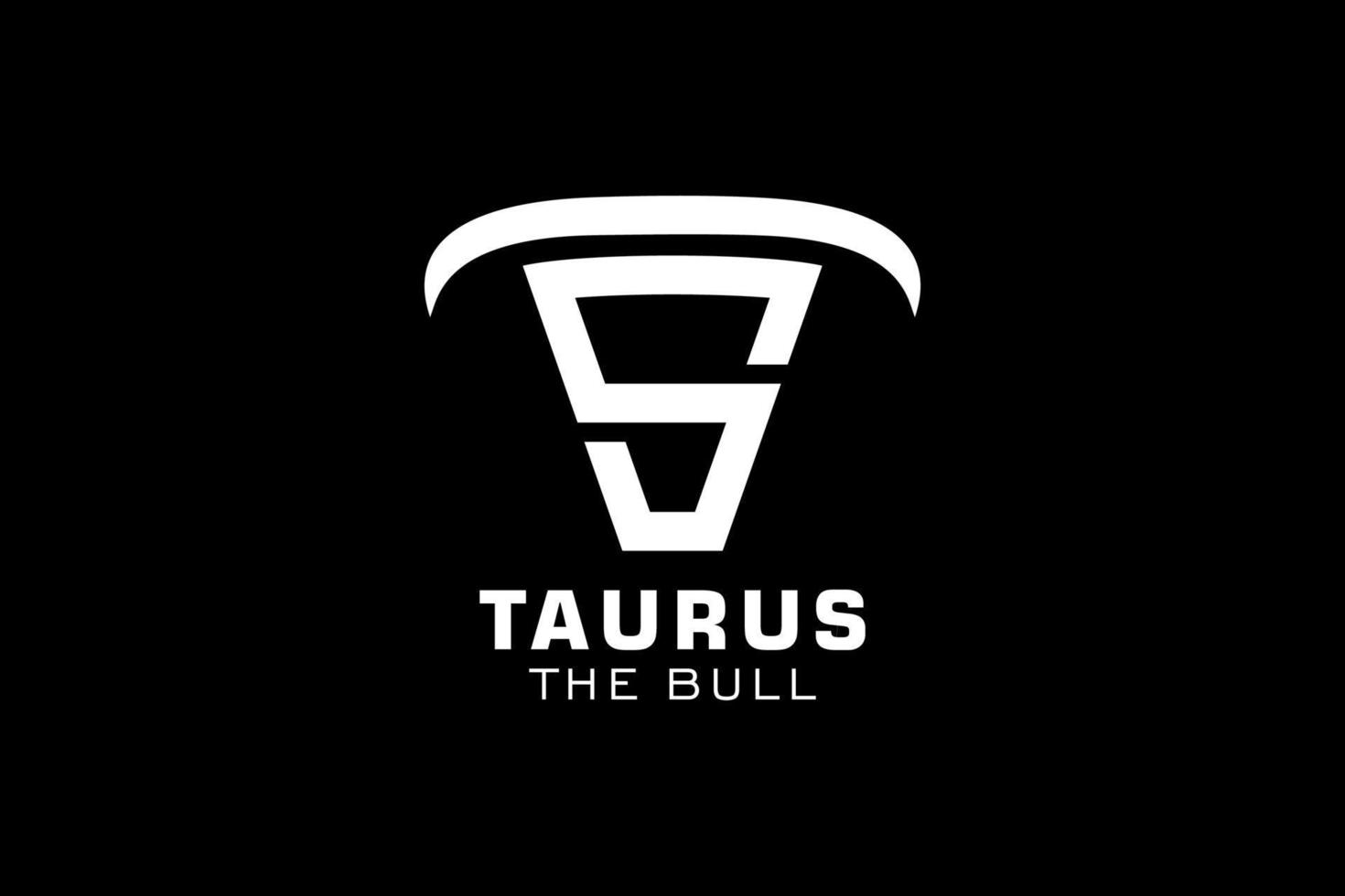 logotipo da letra s, logotipo do touro, logotipo da cabeça do touro, elemento de modelo de design do logotipo do monograma vetor