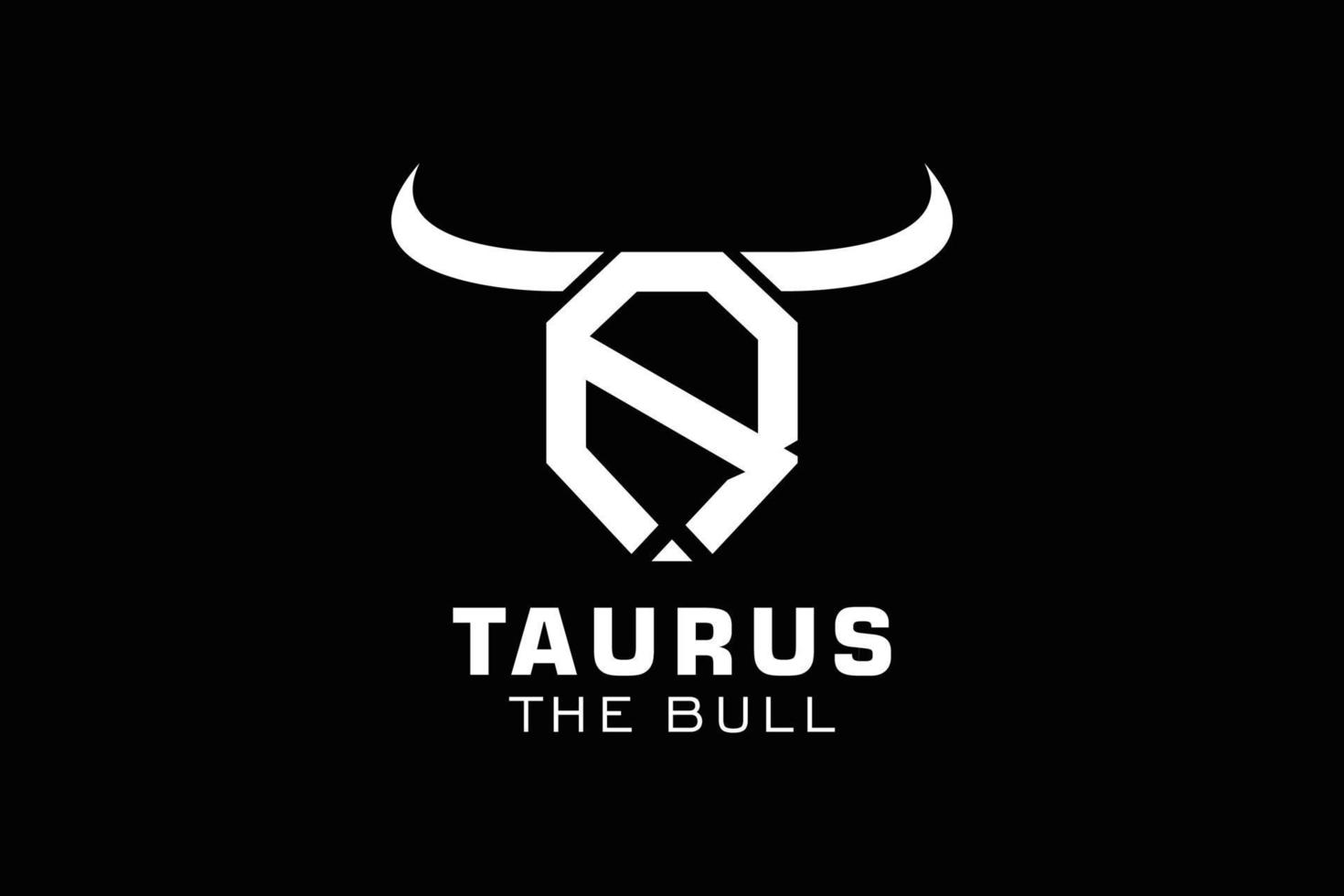 logotipo da letra r, logotipo do touro, logotipo da cabeça do touro, elemento de modelo de design do logotipo do monograma vetor