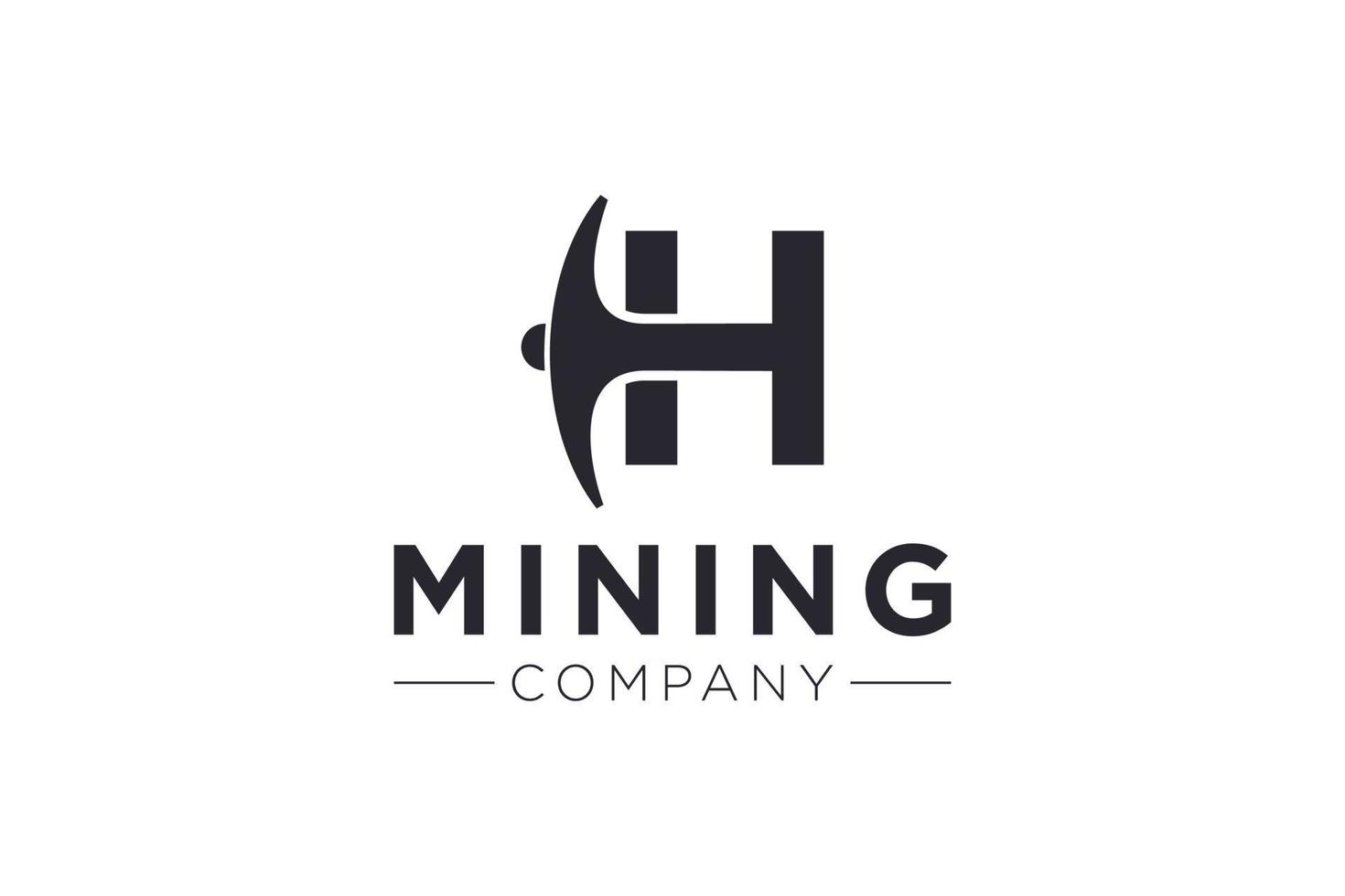 ilustração em vetor modelo de design de ícone de logotipo de mineração letra h