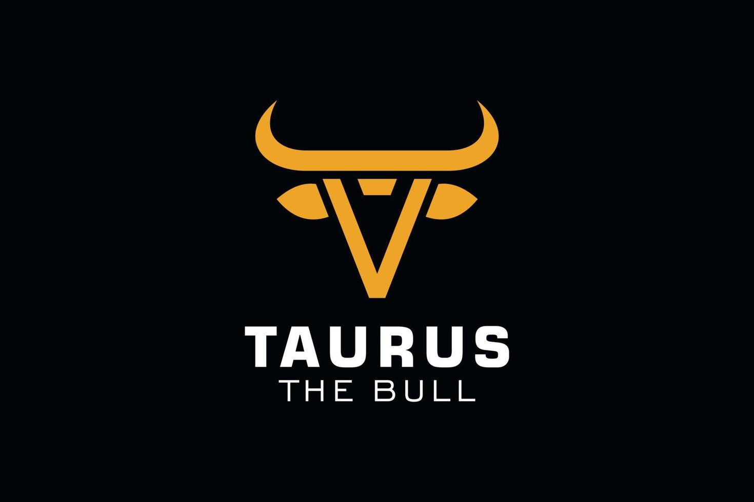 logotipo da letra v, logotipo do touro, logotipo da cabeça do touro, elemento de modelo de design do logotipo do monograma vetor