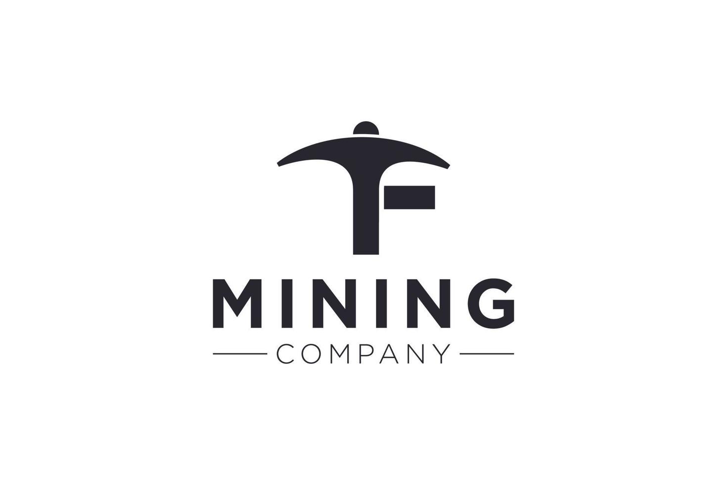 ilustração em vetor modelo de design de ícone de logotipo de mineração letra f