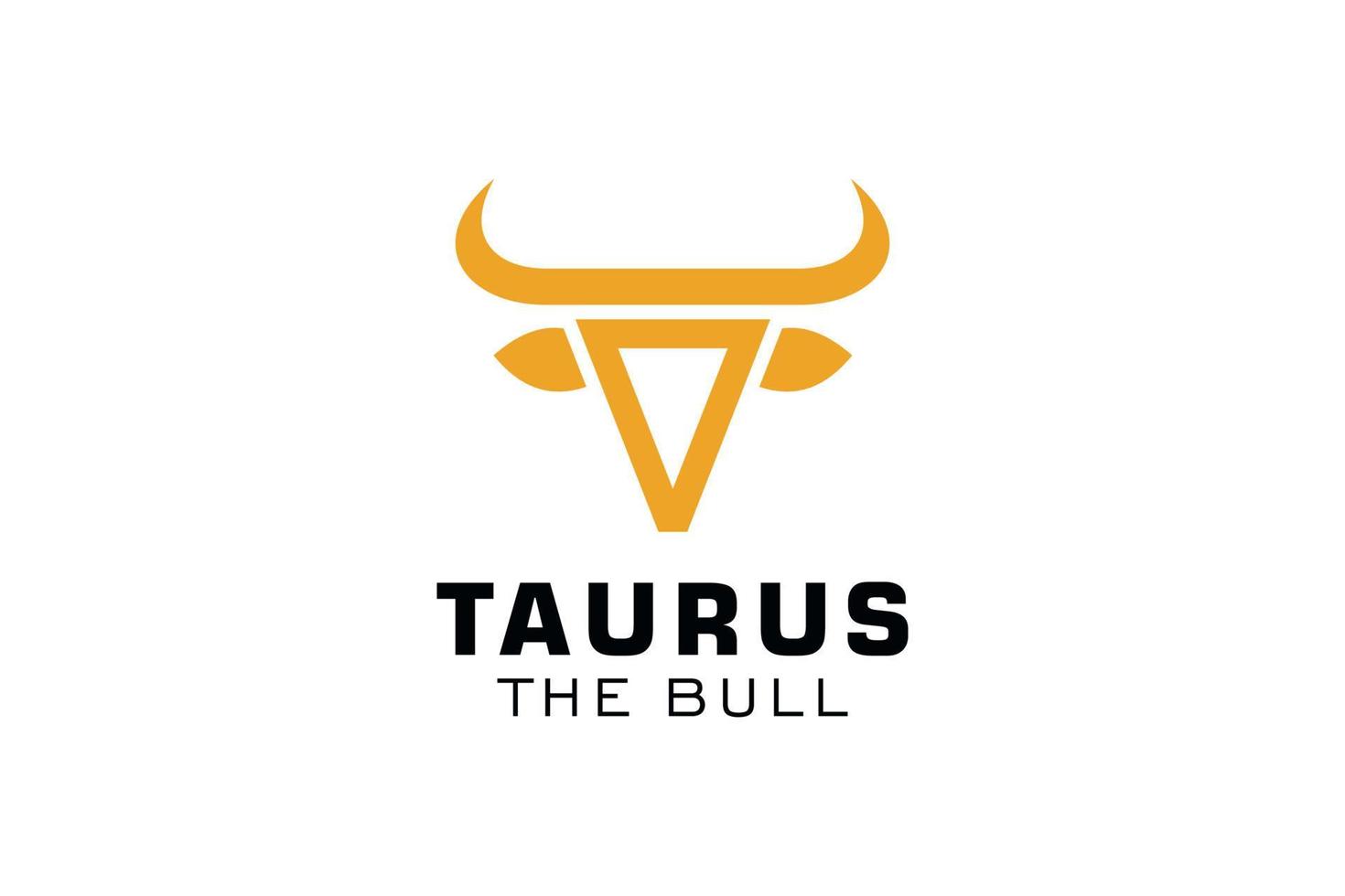 logotipo da letra o, logotipo do touro, logotipo da cabeça do touro, elemento de modelo de design do logotipo do monograma vetor