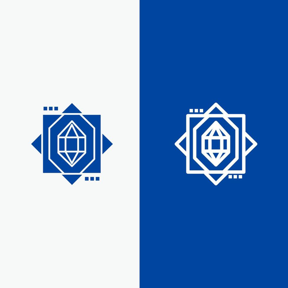 linha de design de formação de núcleo 3d e banner azul de ícone sólido de glifo vetor