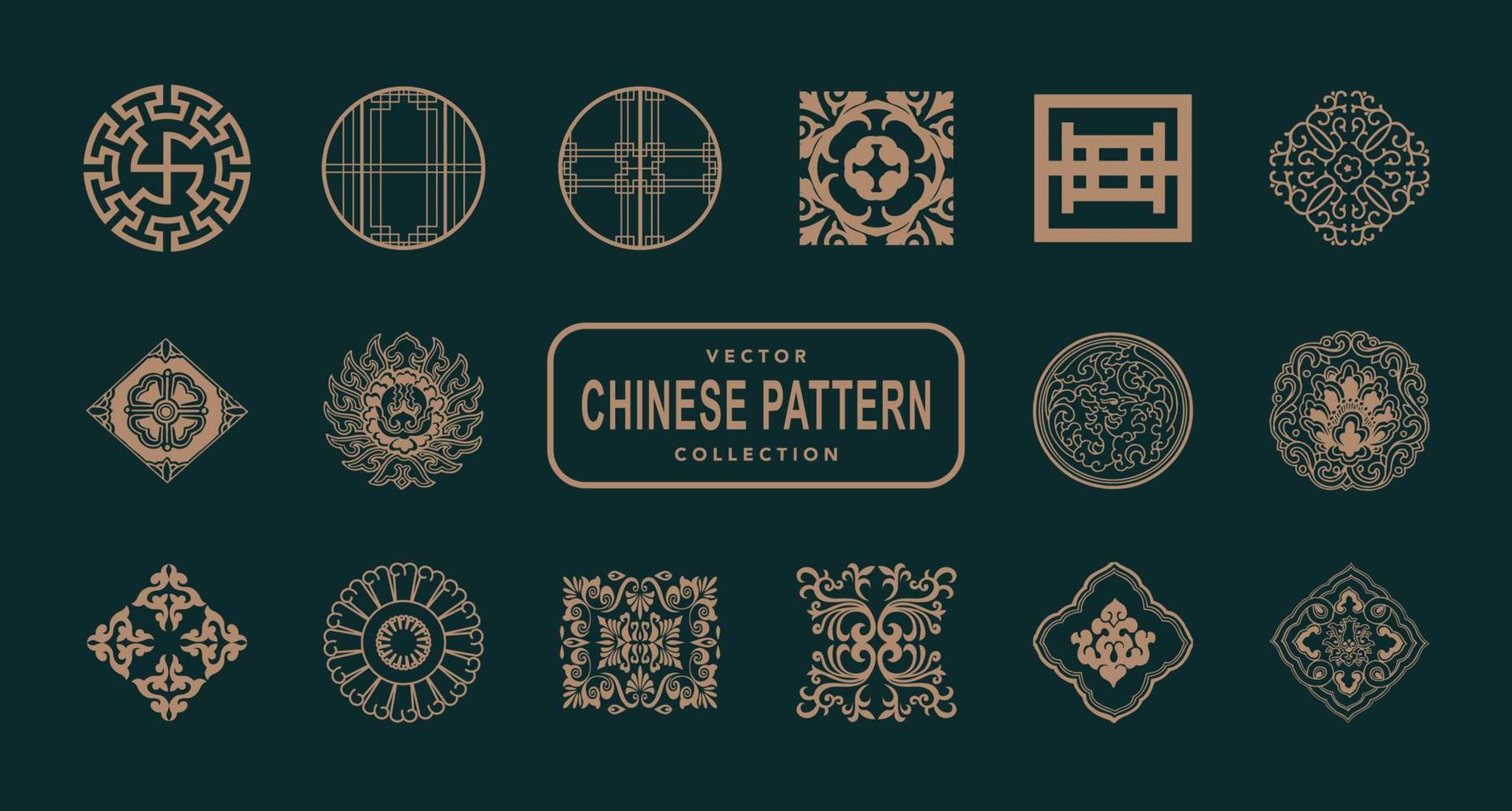 material de padrão tradicional chinês vetor