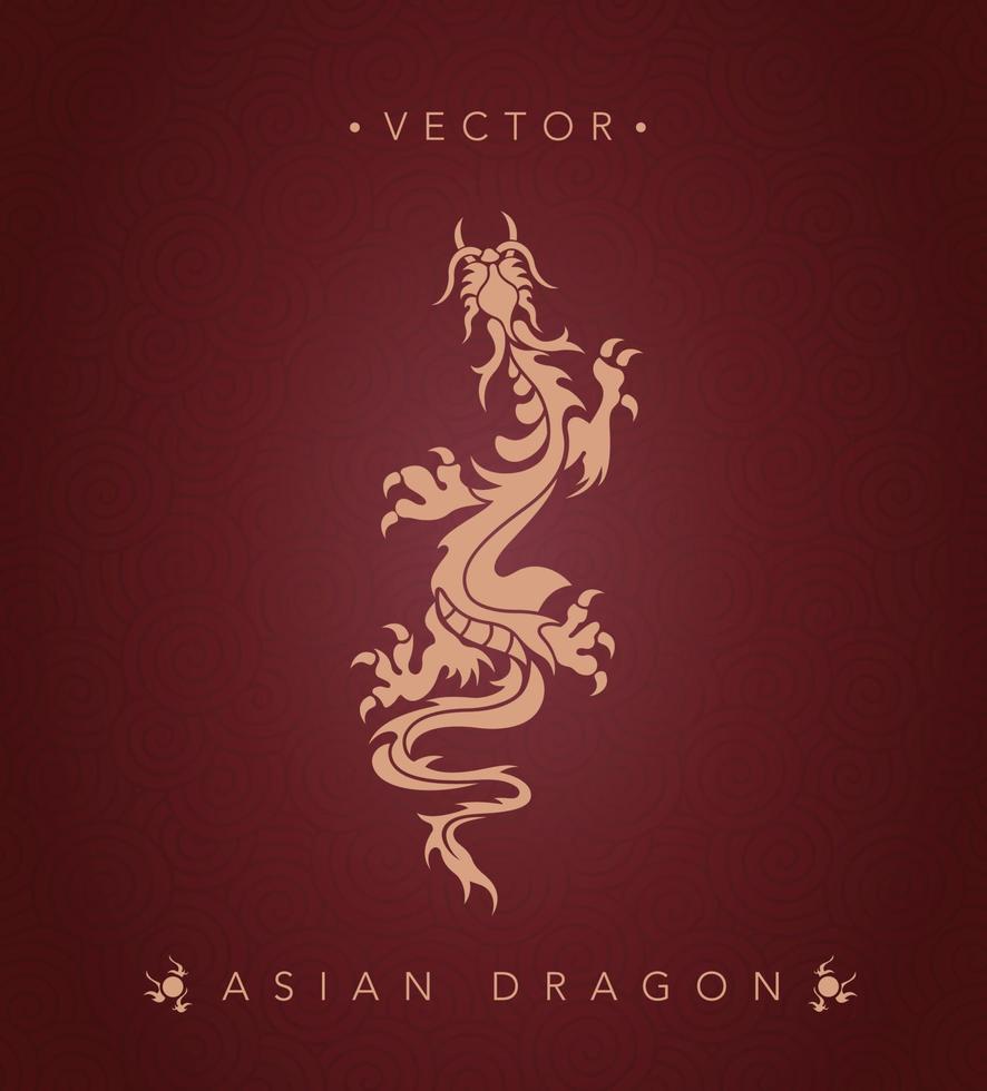 dragão asiático padrão de totem dragão chinês vetor
