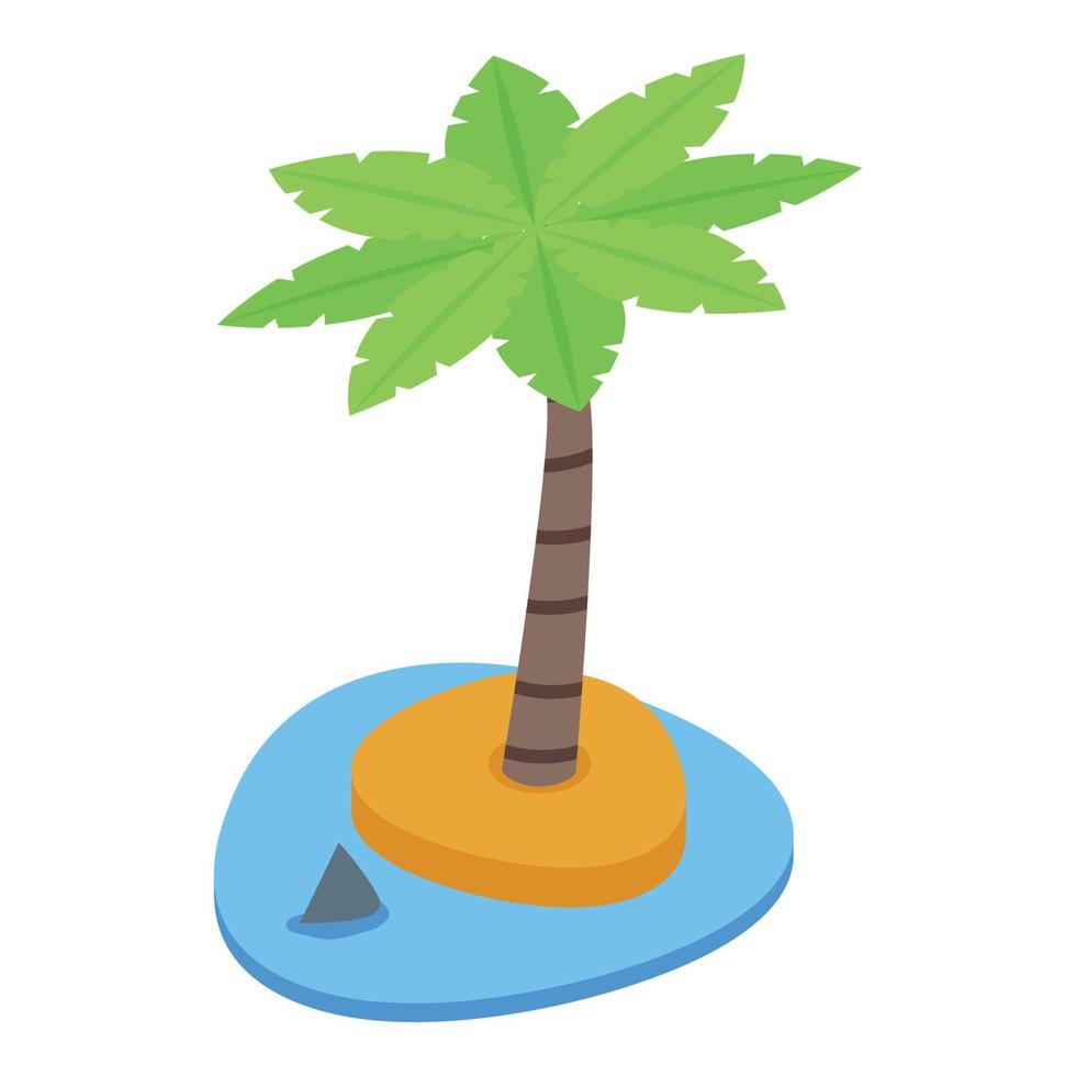 vetor isométrico do ícone da palmeira da ilha. verão de coco