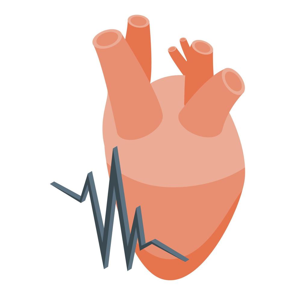 vetor isométrico do ícone da palpitação do coração da criança. atacar a saúde
