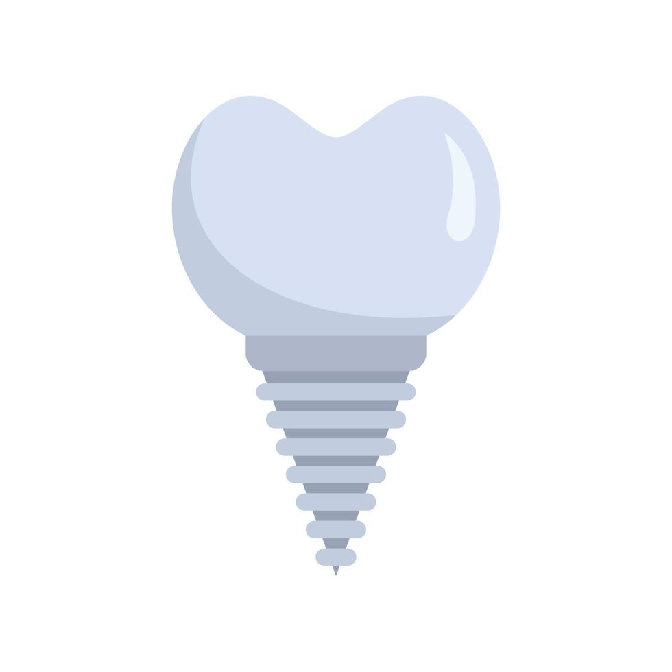 ícone de implante de dente de cerâmica plano isolado vetor