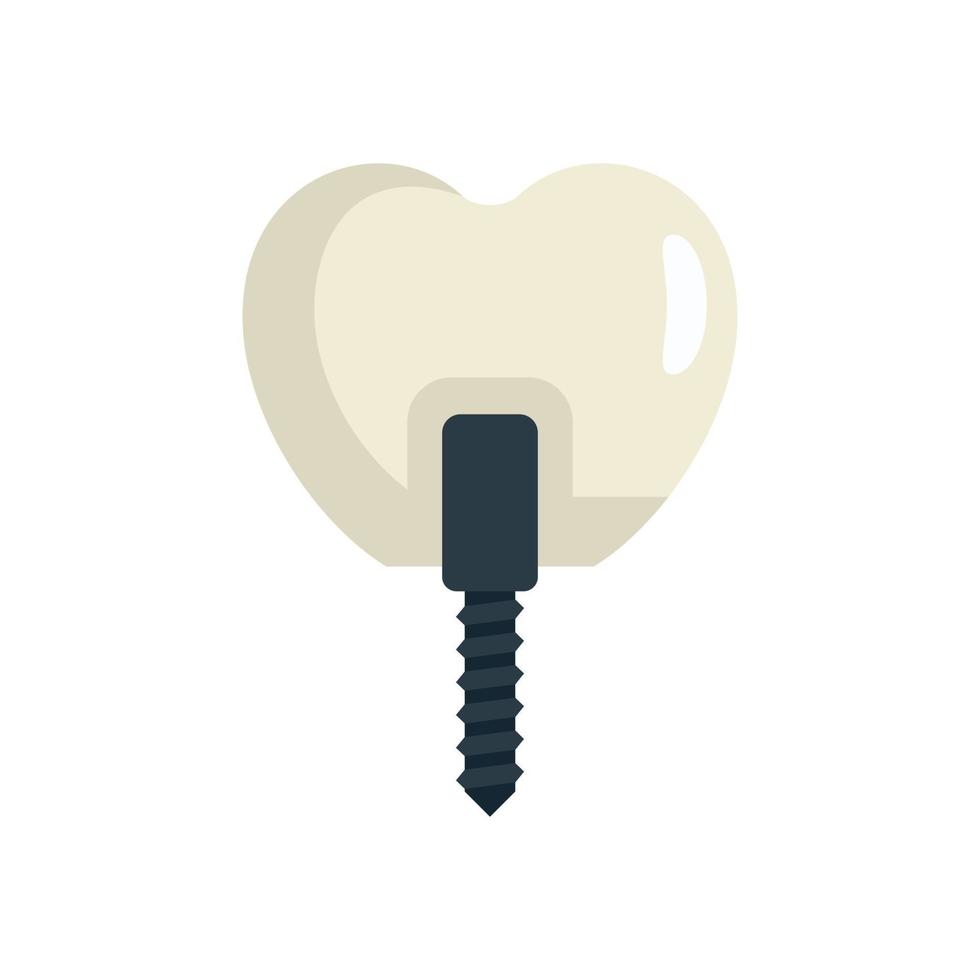 ícone de implante de dente pequeno vetor plano isolado