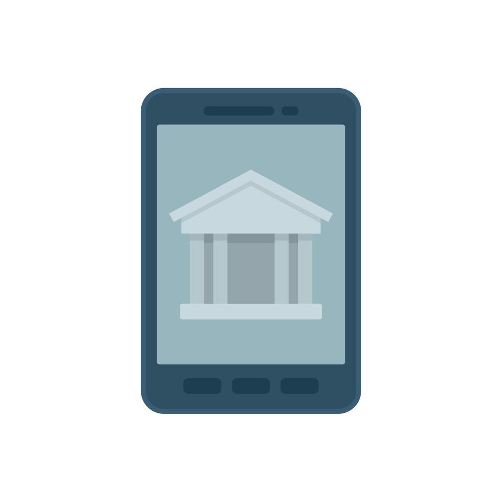 ícone de empréstimo on-line de banco de smartphone vetor plano isolado