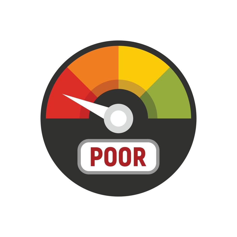 ícone de pontuação de crédito ruim vetor plano isolado