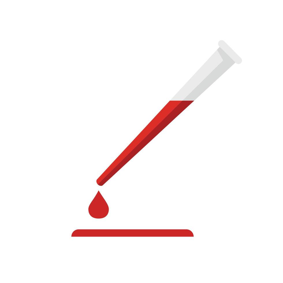 vetor plano isolado de ícone de teste de sangue