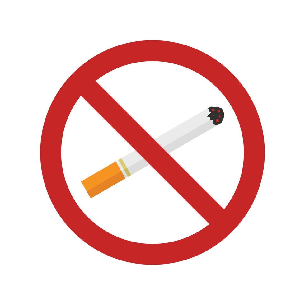 vetor isolado plano de ícone de não fumar