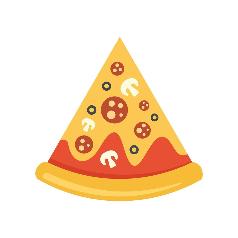 ícone de fatia de pizza de mussarela vetor plano isolado