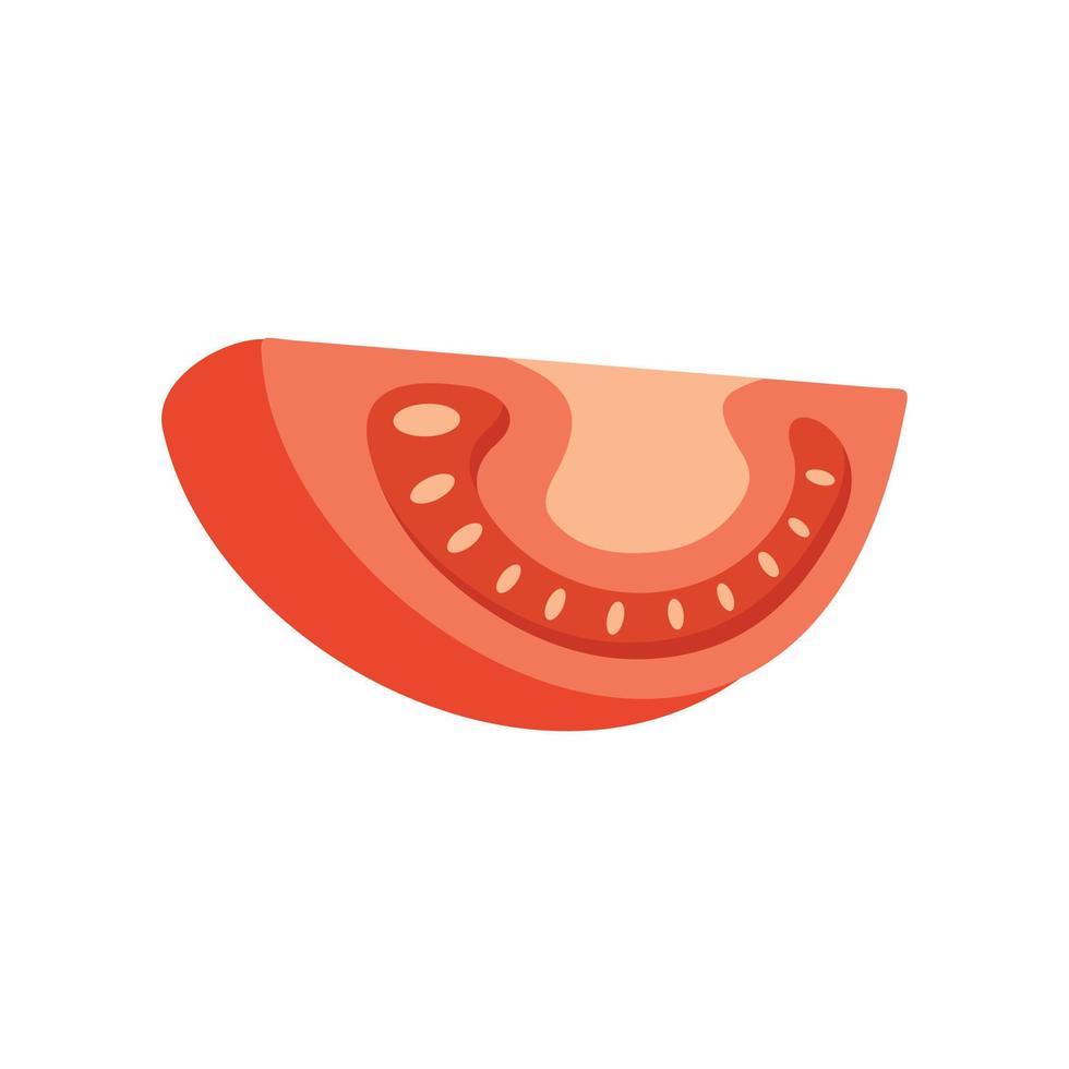 vetor plano isolado de ícone de pedaço de tomate