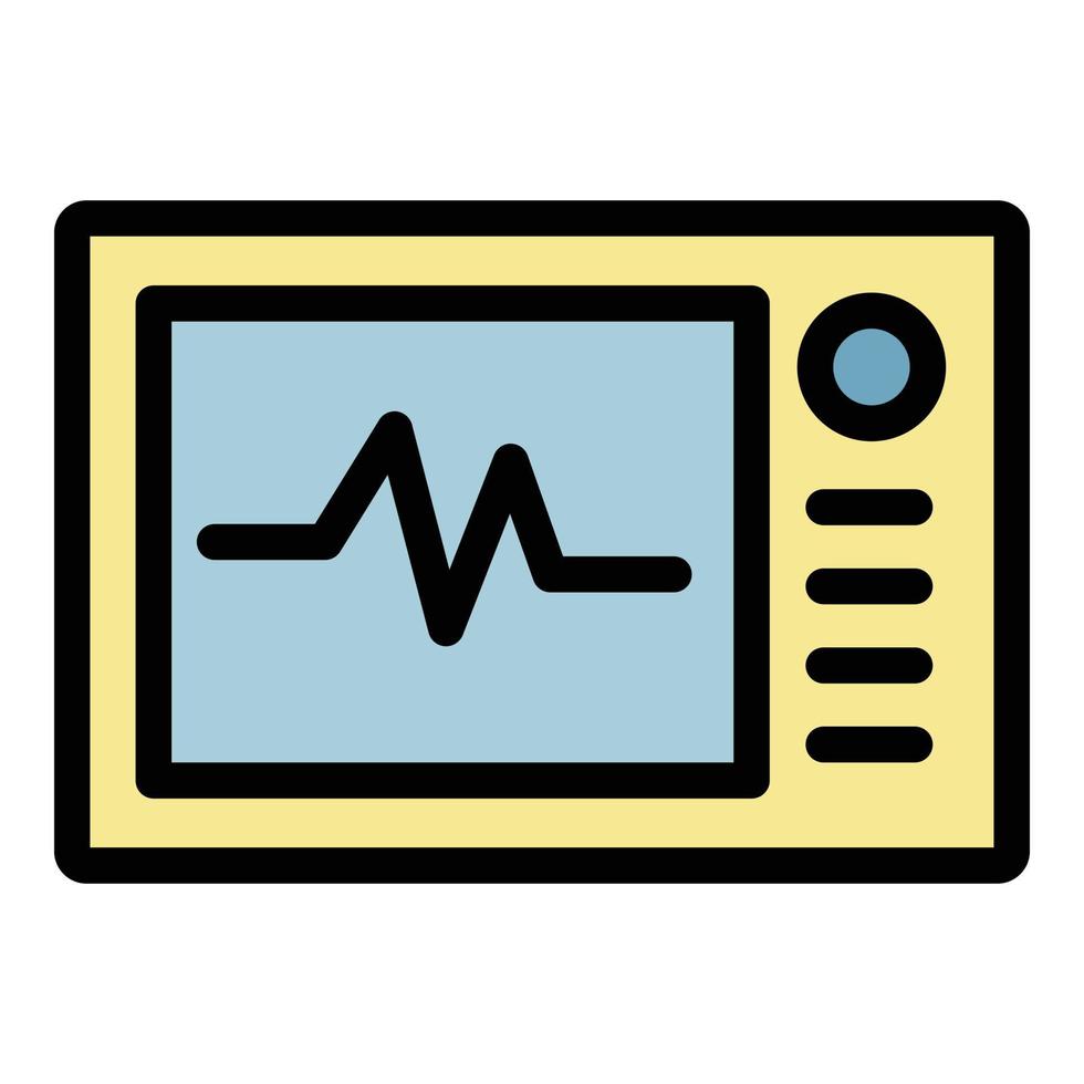 vetor de contorno de cores do ícone do monitor de frequência cardíaca