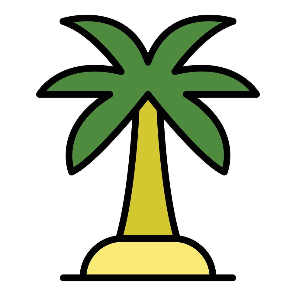 vetor de contorno de cor de ícone de palmeira