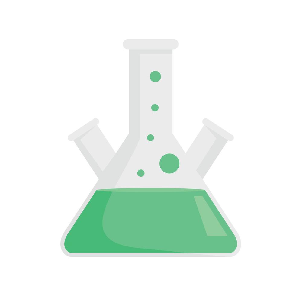 ícone de frasco de laboratório de teste vetor plano isolado