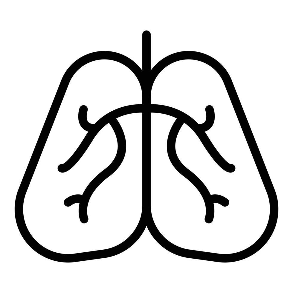 vetor de contorno de ícone de pulmões humanos. diagnóstico roentgen