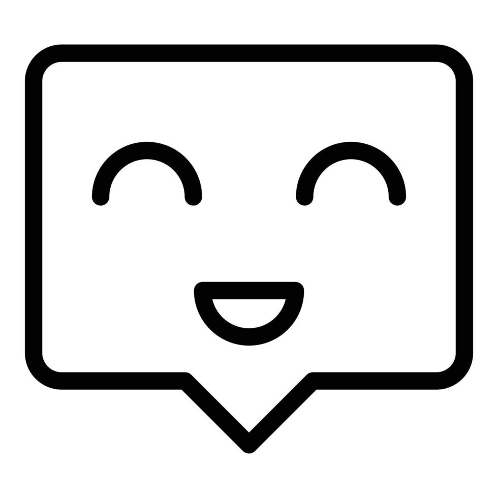 vetor de contorno do ícone de mensagem de feedback. sorriso feliz