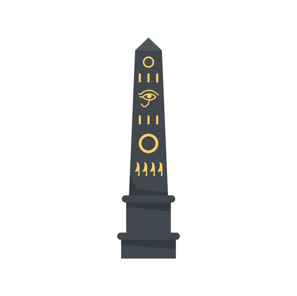 ícone de pilar de pedra preta do egito vetor plano isolado