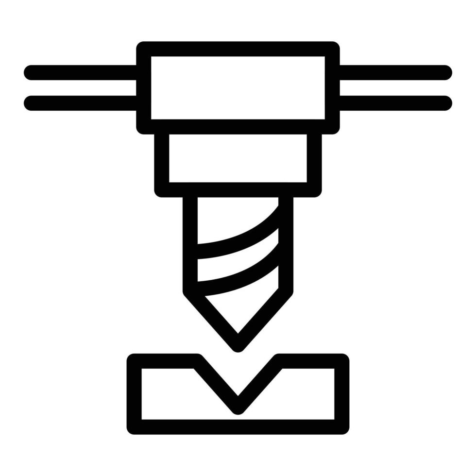 vetor de contorno de ícone de máquina cnc. equipamento de torno