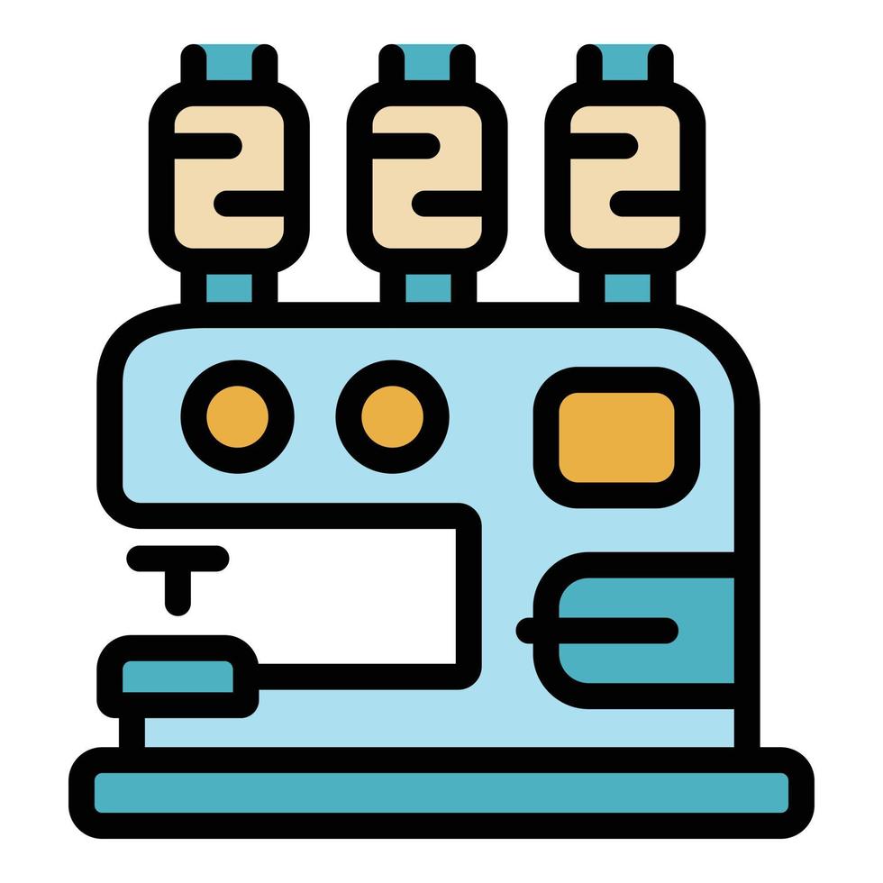 vetor de contorno de cor de ícone de máquina de costura