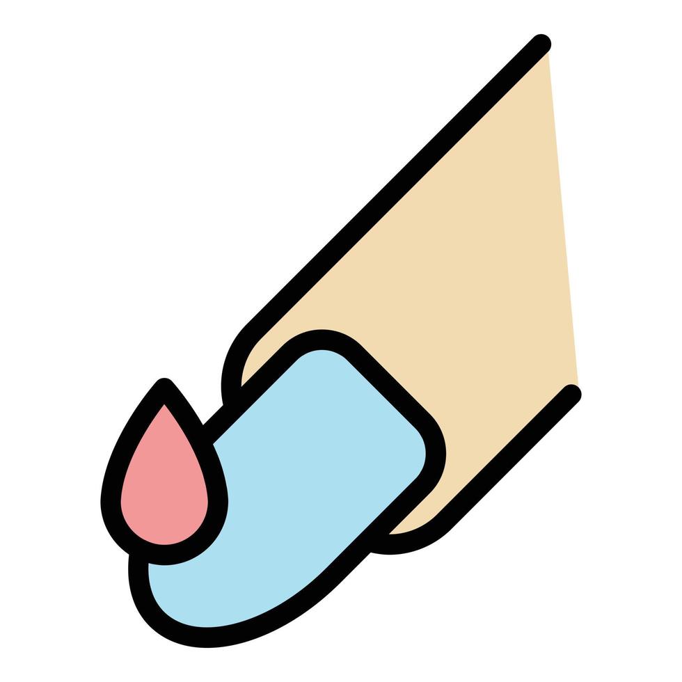 vetor de contorno de cor de ícone de gel de cuidado de unhas