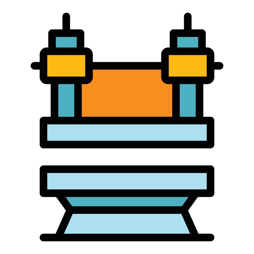 vetor de esboço de cor de ícone de energia de imprensa de máquina