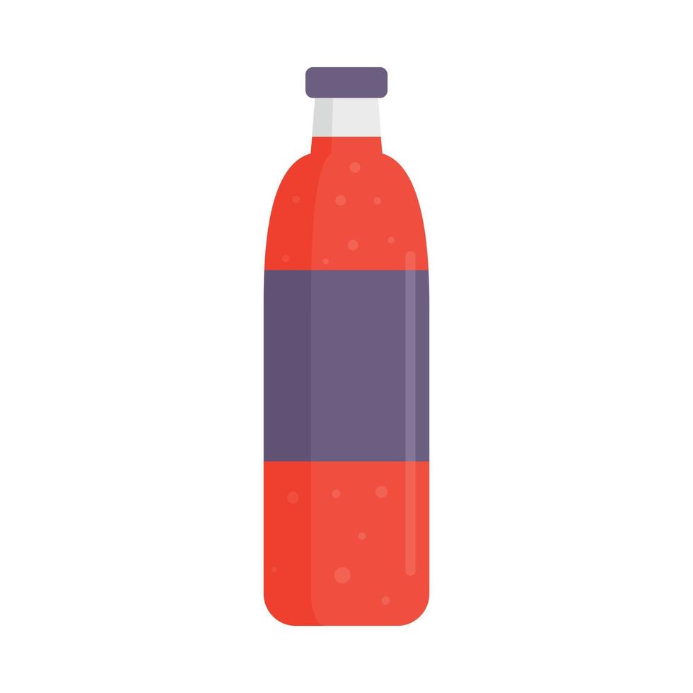 ícone de garrafa de plástico de refrigerante vetor plano isolado