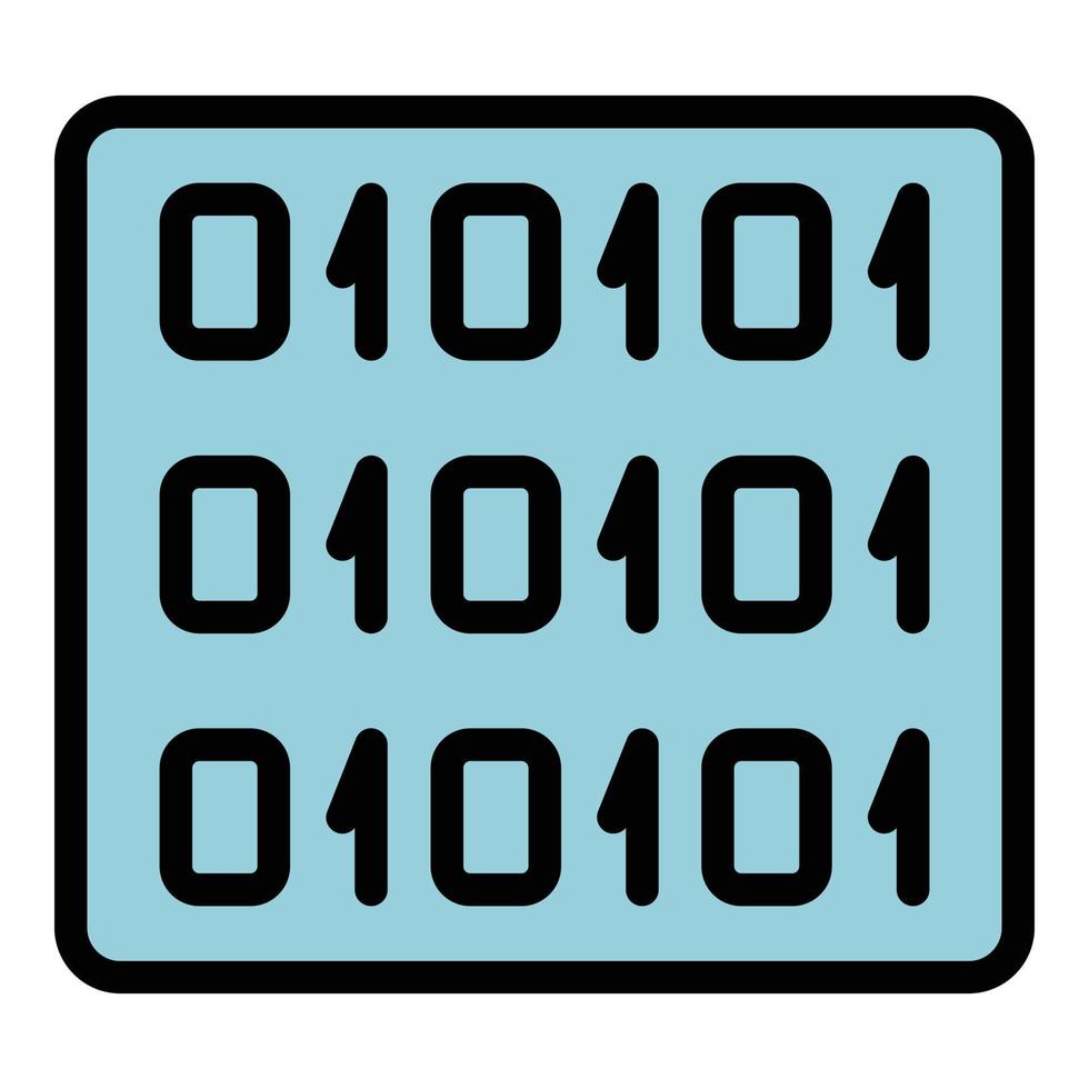 vetor de contorno de cor de ícone de interface de bate-papo de código