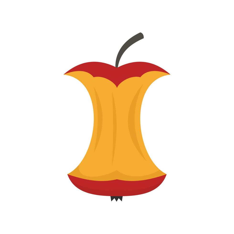 ícone de maçã vermelha comido vetor plano isolado