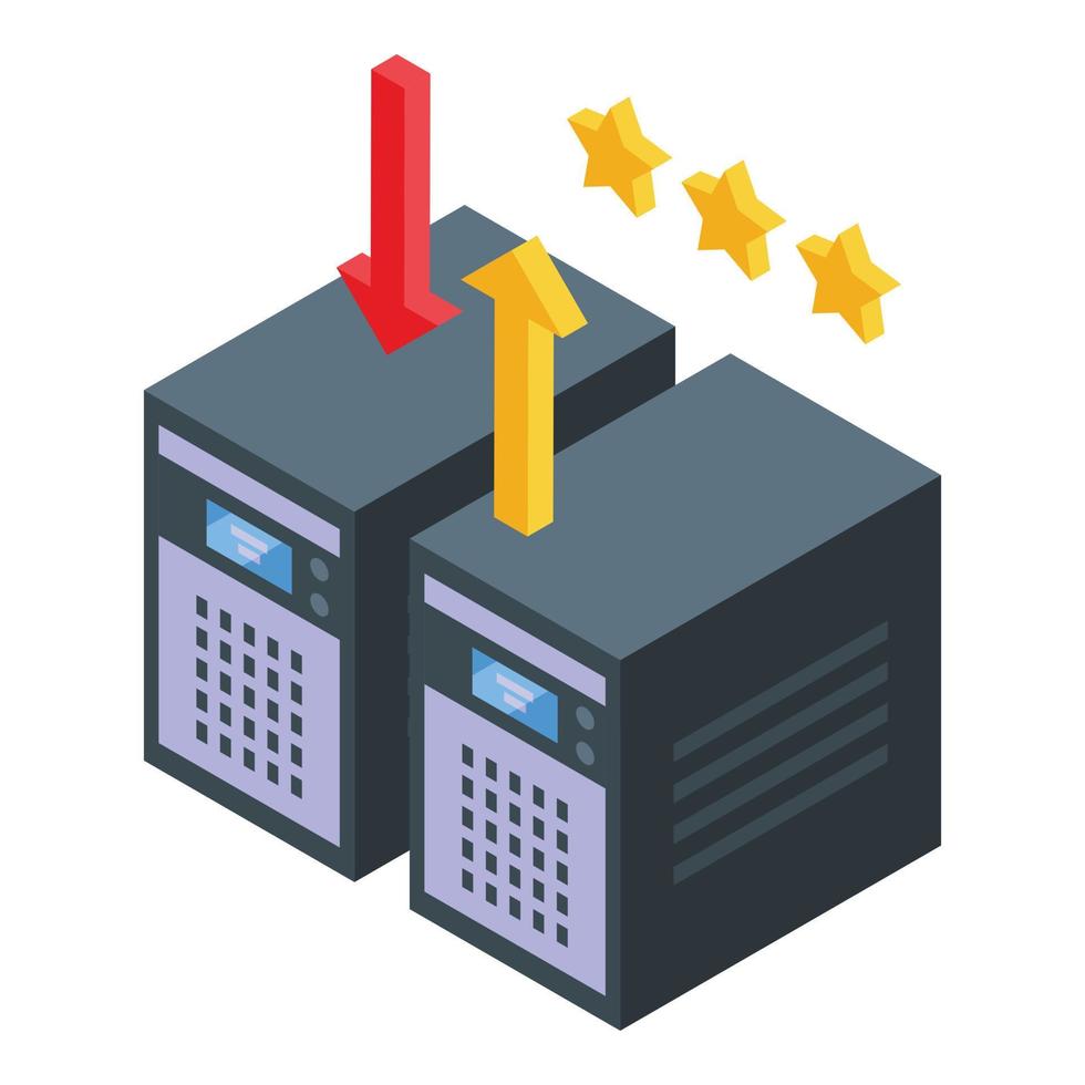 vetor isométrico de ícone de rede de computador. trabalho online