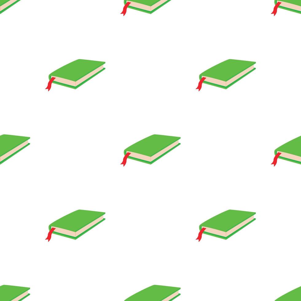 livro verde fechado com vetor sem costura padrão de marcador
