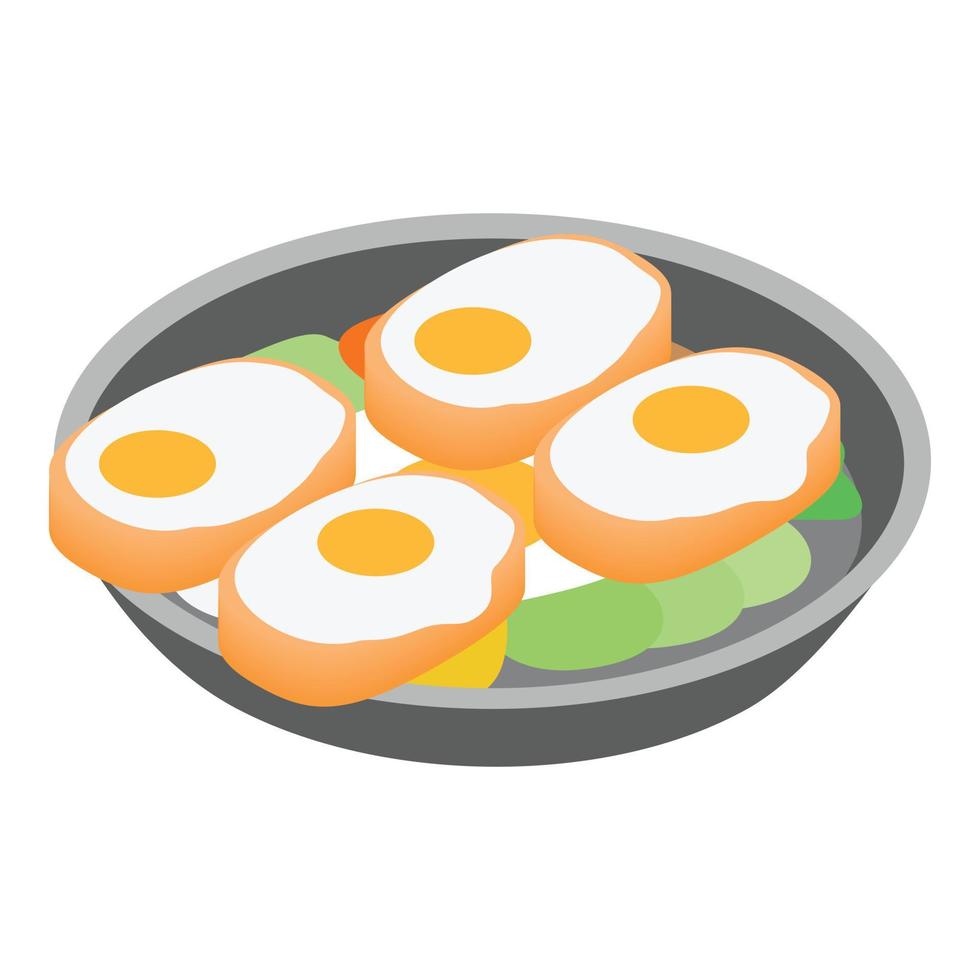 vetor isométrico de ícone de pão de ovo. fresco e delicioso gyeran bbang