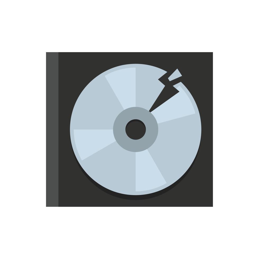 ícone de disco de cd de lixo vetor plano isolado