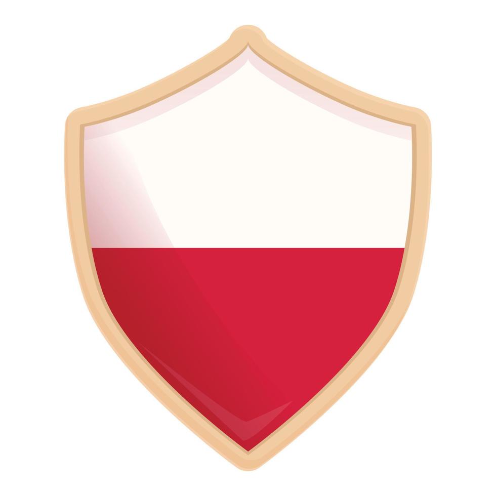 vetor de desenhos animados do ícone da bandeira do escudo da polônia. Viagem de Turismo