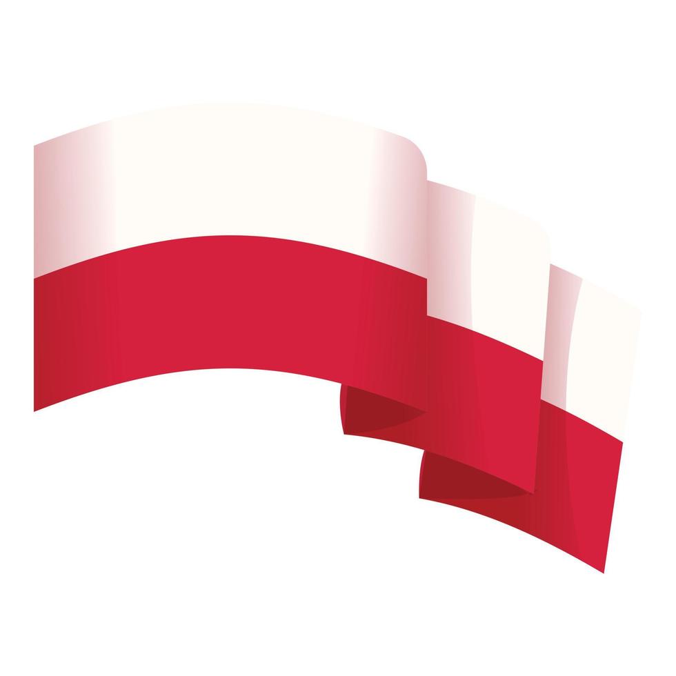 vetor de desenhos animados do ícone da bandeira da Polônia. Viagem de Turismo