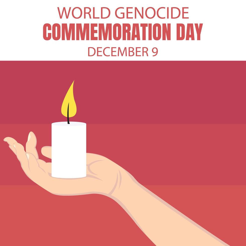 gráfico vetorial de ilustração de uma vela acesa segurada à mão, perfeita para o dia internacional, dia mundial da comemoração do genocídio, comemoração, cartão de felicitações, etc. vetor
