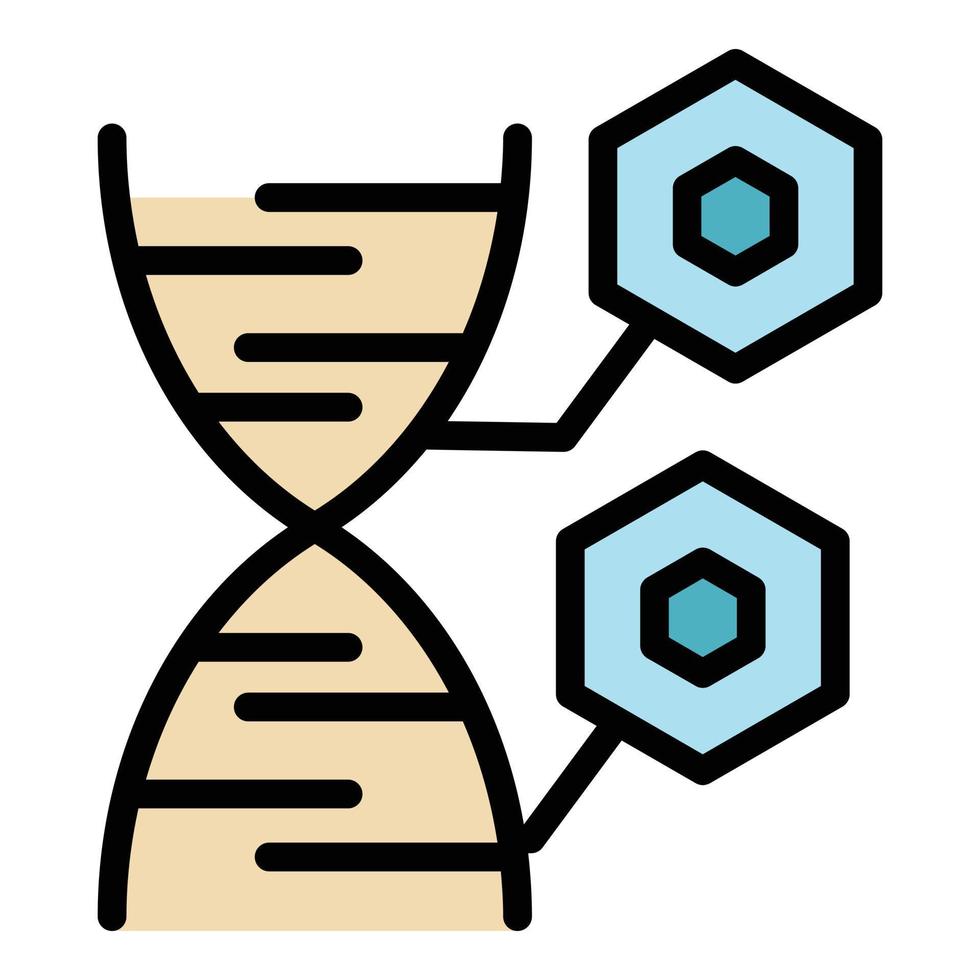 estrutura do vetor de contorno de cor de ícone de dna