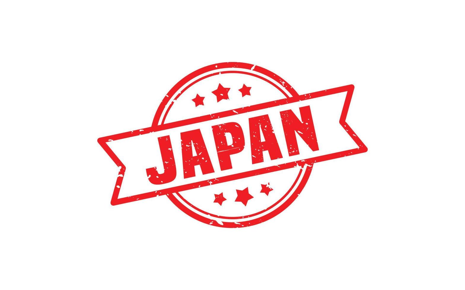borracha de carimbo do japão com estilo grunge em fundo branco vetor