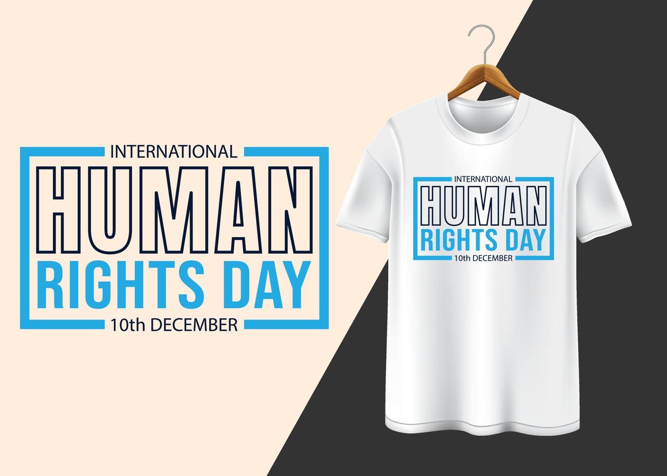 design de camiseta do dia internacional dos direitos humanos 10 de dezembro vetor