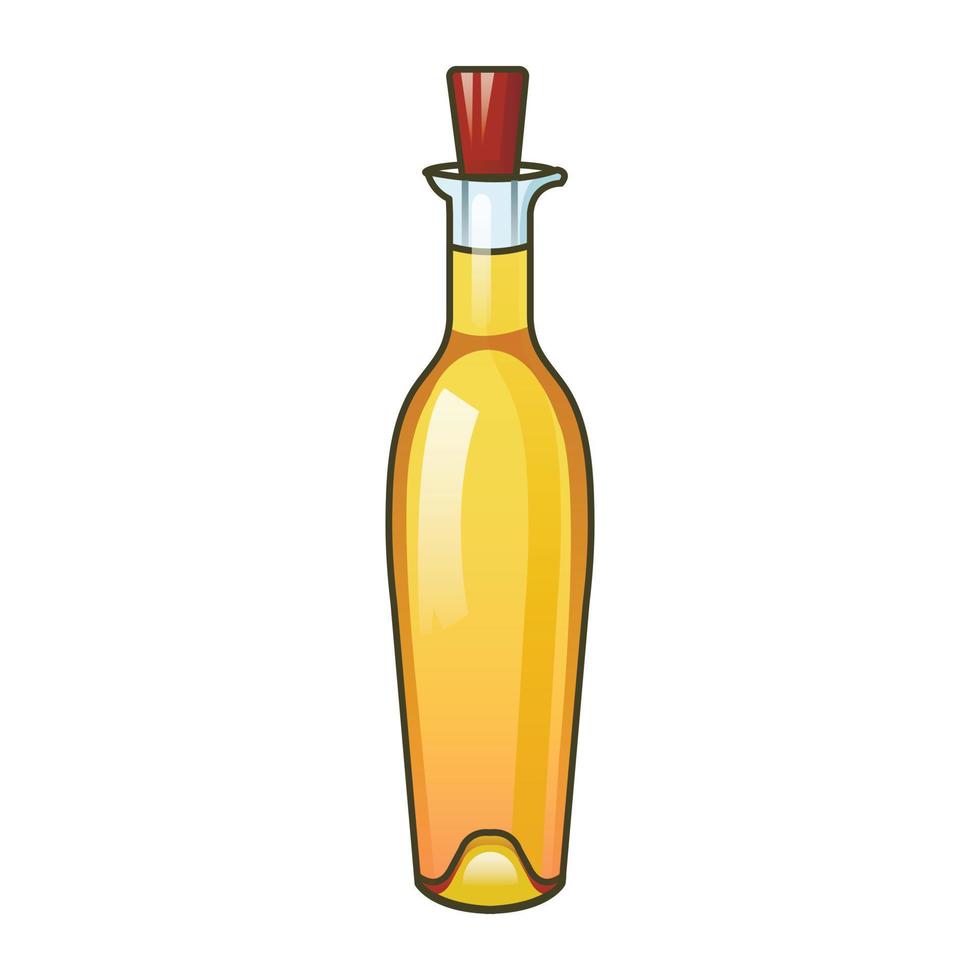 ícone de garrafa de azeite dourado, estilo cartoon vetor