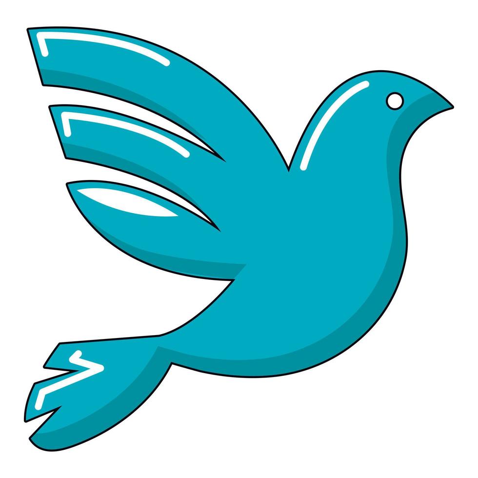 ícone de pombo branco da paz, estilo cartoon vetor