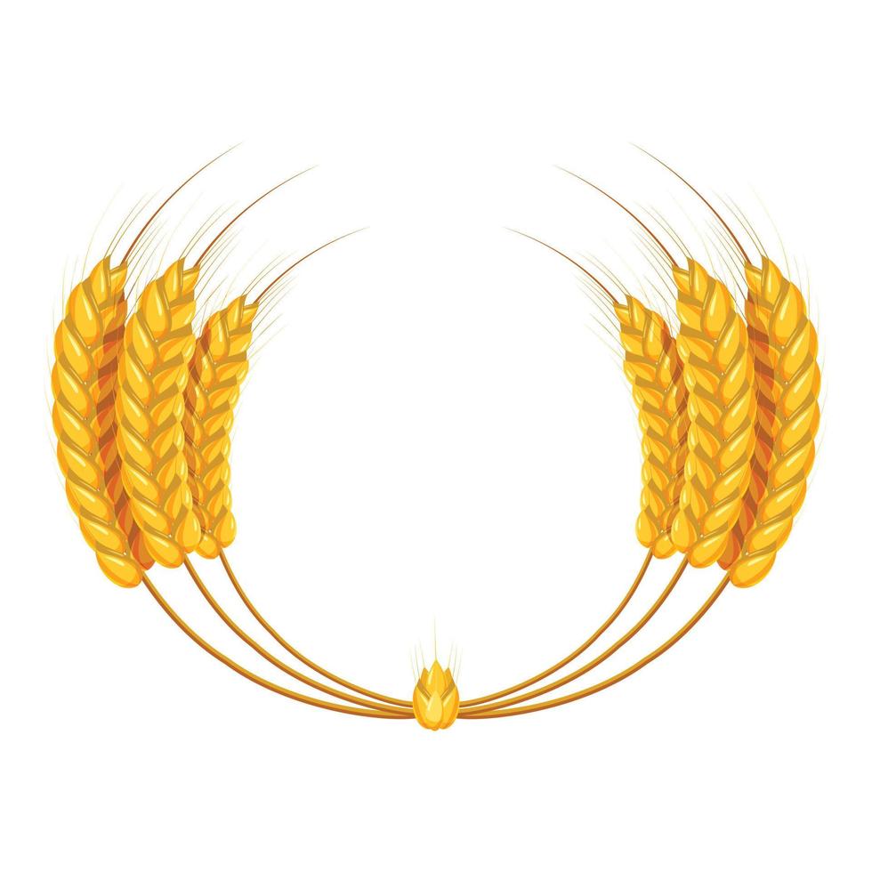 ícone de coroa de espigas de trigo, estilo cartoon vetor