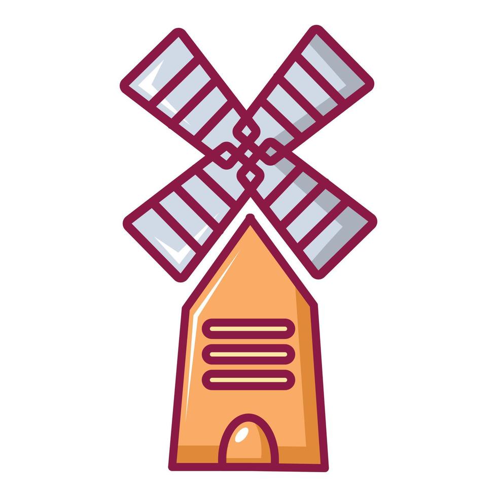 ícone do moinho de vento da fazenda, estilo cartoon vetor