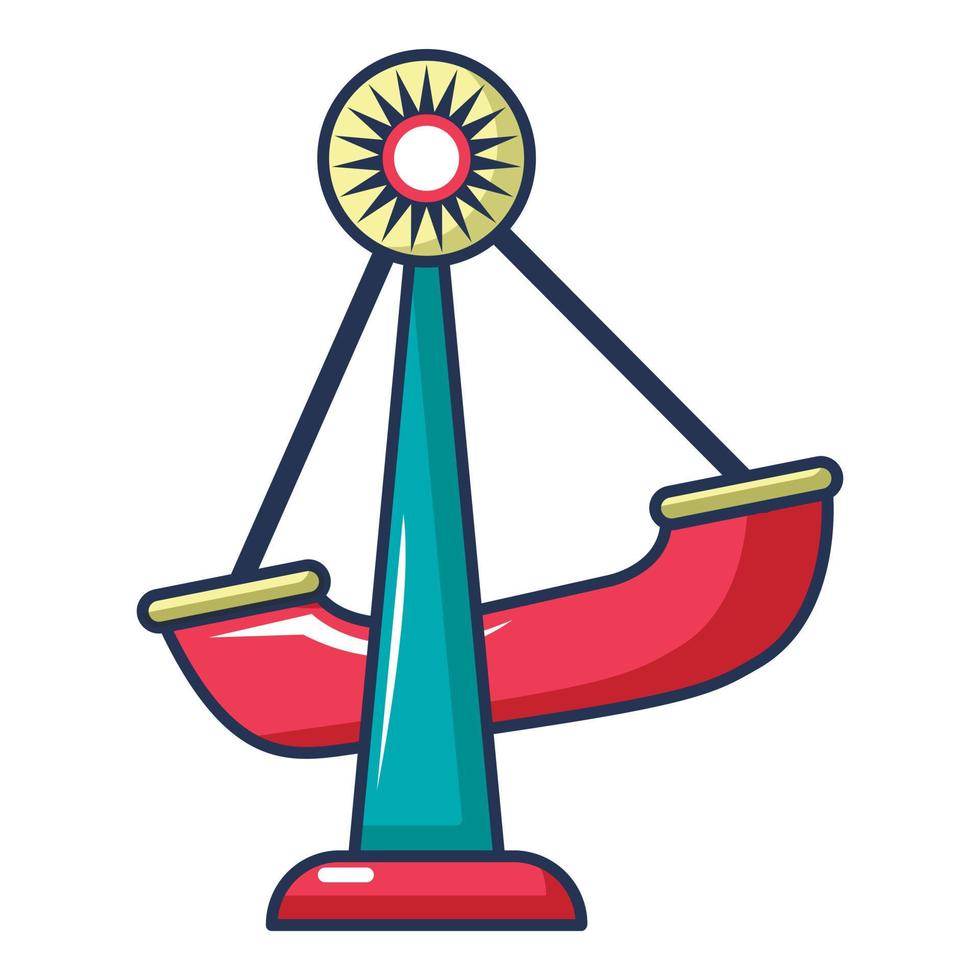 ícone do balanço do barco, estilo cartoon vetor