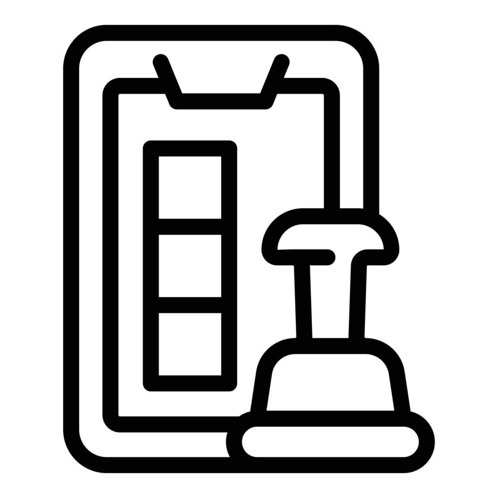 vetor de contorno de ícone de xadrez móvel. jogo online