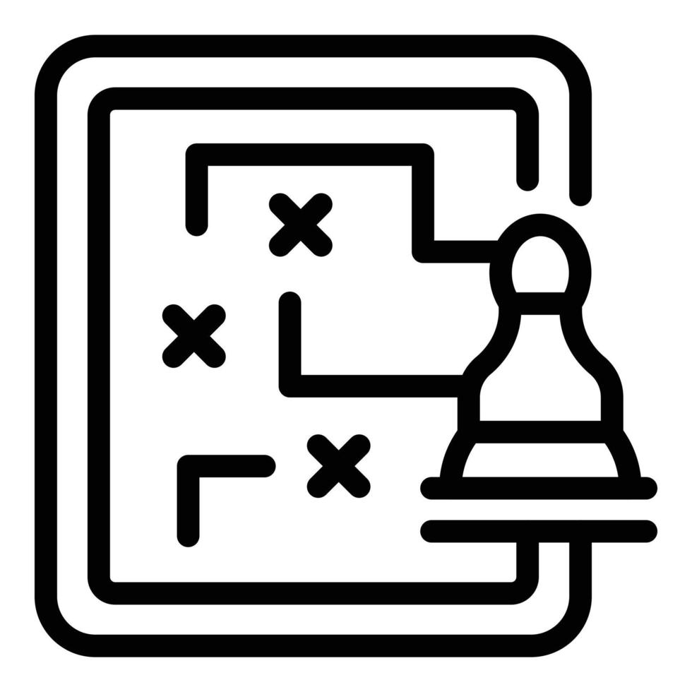 vetor de contorno do ícone de direção de xadrez. jogo online